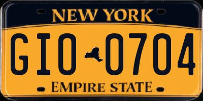 NY license plate GIO0704