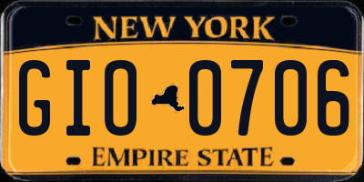 NY license plate GIO0706