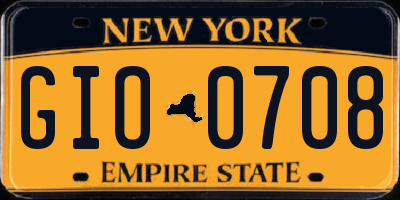 NY license plate GIO0708
