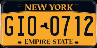 NY license plate GIO0712