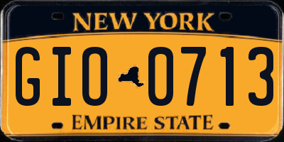 NY license plate GIO0713