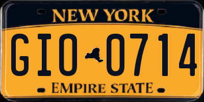NY license plate GIO0714