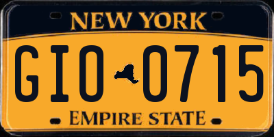 NY license plate GIO0715