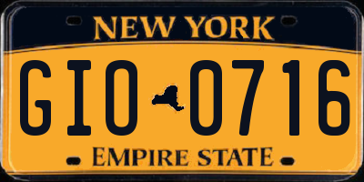 NY license plate GIO0716