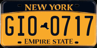 NY license plate GIO0717