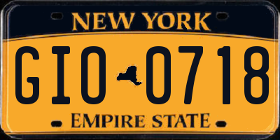 NY license plate GIO0718