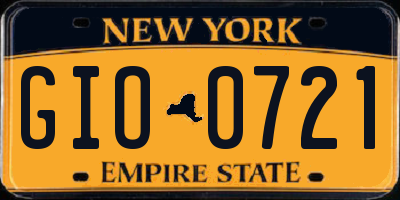 NY license plate GIO0721
