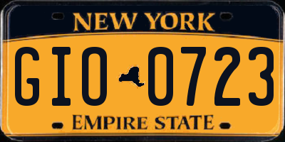 NY license plate GIO0723