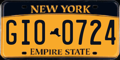 NY license plate GIO0724