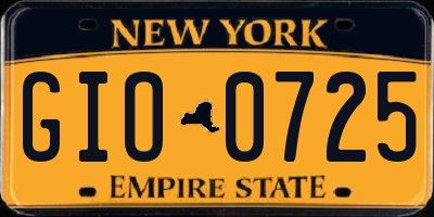 NY license plate GIO0725