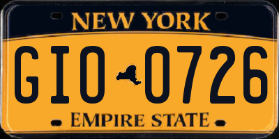 NY license plate GIO0726