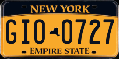 NY license plate GIO0727