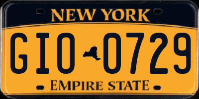 NY license plate GIO0729