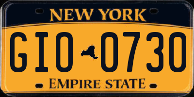 NY license plate GIO0730