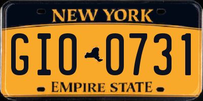 NY license plate GIO0731