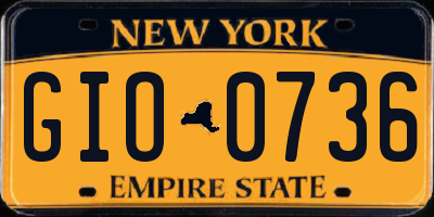 NY license plate GIO0736