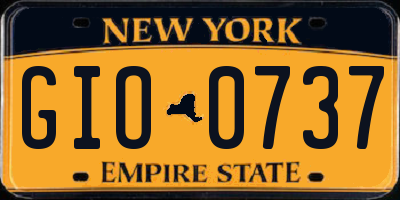 NY license plate GIO0737