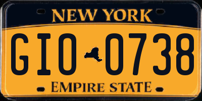 NY license plate GIO0738