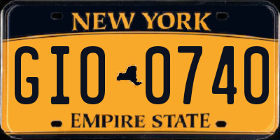 NY license plate GIO0740