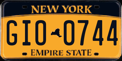 NY license plate GIO0744