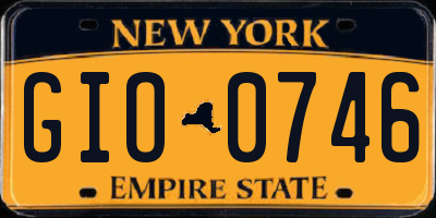 NY license plate GIO0746