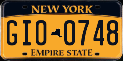 NY license plate GIO0748