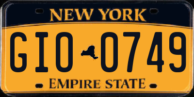 NY license plate GIO0749