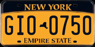 NY license plate GIO0750