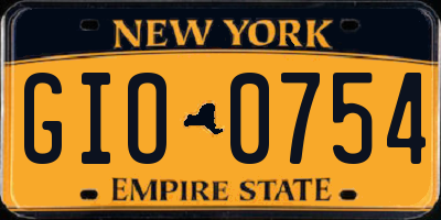 NY license plate GIO0754