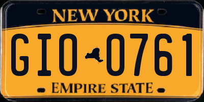 NY license plate GIO0761