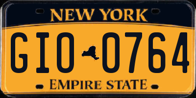 NY license plate GIO0764