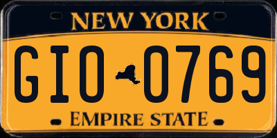 NY license plate GIO0769