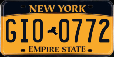 NY license plate GIO0772