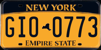 NY license plate GIO0773
