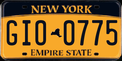 NY license plate GIO0775