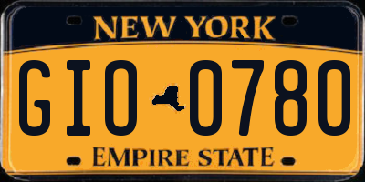 NY license plate GIO0780