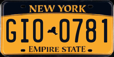 NY license plate GIO0781