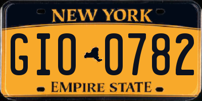 NY license plate GIO0782