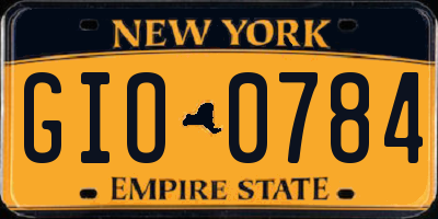 NY license plate GIO0784