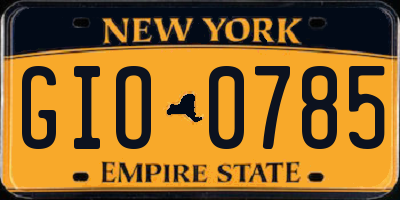 NY license plate GIO0785