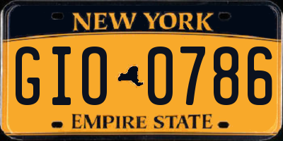 NY license plate GIO0786