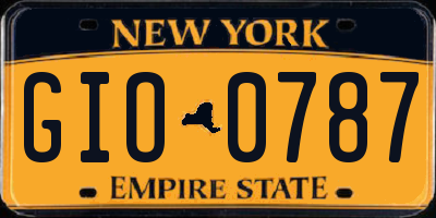 NY license plate GIO0787