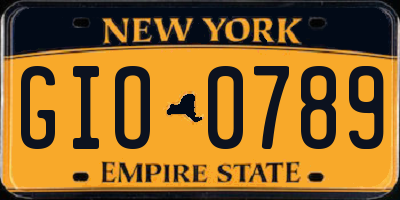 NY license plate GIO0789