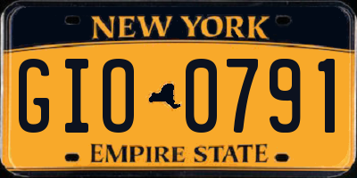 NY license plate GIO0791