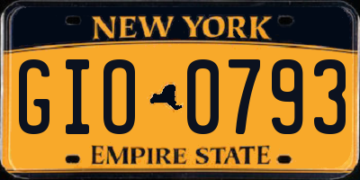 NY license plate GIO0793