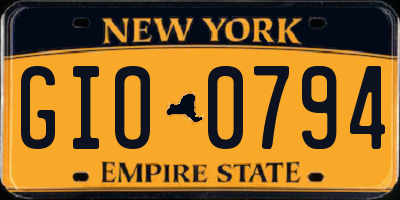 NY license plate GIO0794