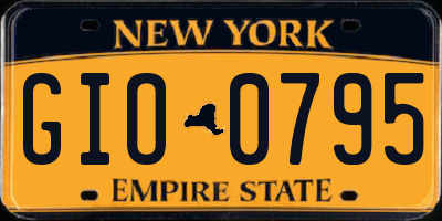 NY license plate GIO0795