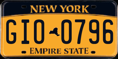 NY license plate GIO0796