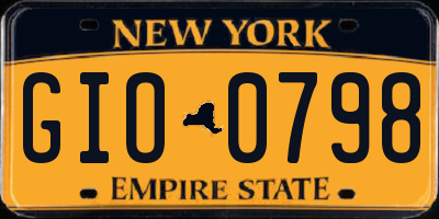 NY license plate GIO0798