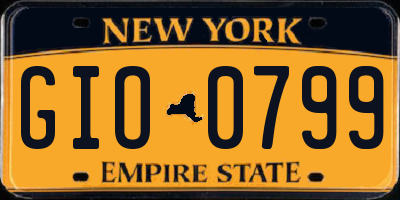 NY license plate GIO0799